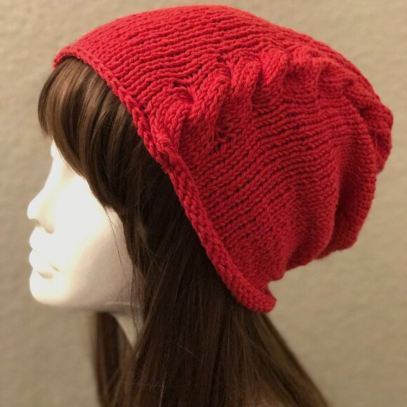 NEW Handmade Butterfly Cable Cotton Hat, Women Size OS - Picture 3 of 5